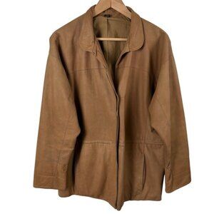 Vtg Knight Tailors New‎ Zealand Lambskin Leather Jacket Women's L Tan Handmade